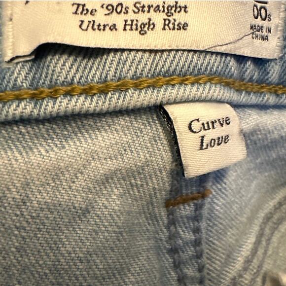 Abercrombie Curve Love The 90s Straight Ultra High Rise Jeans Split Hem - Picture 10 of 10